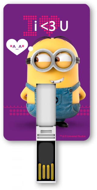 Clé USB 8 Go Minion, format carte - I Love U !