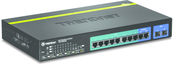 switch poe+ trendnet tpe-1020ws 8 ports power over ethernet pour 8 caméras ip et 2 ports Gigabit