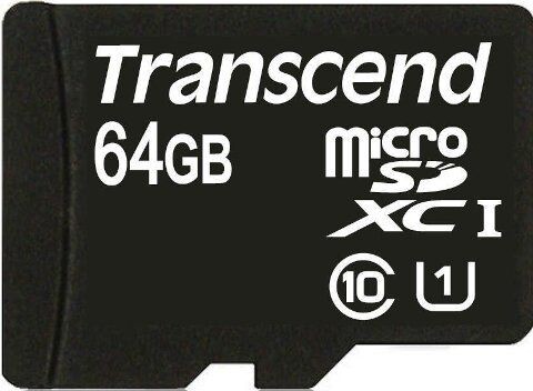 Carte Micro SDHC Class 10 Transcend - 64 Go