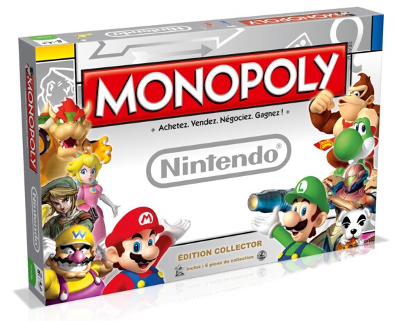 jeu de société monopoly edition collector nintendo mario luigi zelda link samus metroid avec pions en métal