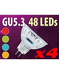 4 Ampoules 48 LED SMD couleur changeante
