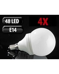 4 Ampoules 48 LED SMD E14 blanc chaud
