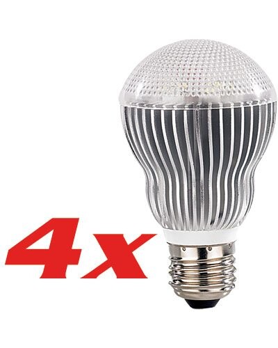 4 Ampoules 6 Power LED E27 blanc froid