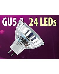 Ampoule 24 LED SMD GU5.3 orange