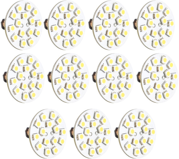 10 ampoules 15 LED SMD G4 blanc chaud