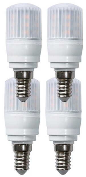 Lot de 4 ampoules compactes LED 3,5 W avec éclairage 360° - E14 - Blanc
