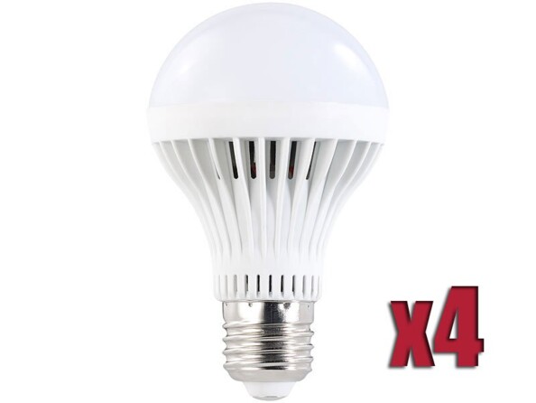 Lot de 4 ampoules LED High-Power - 9 W - E27 - blanc chaud