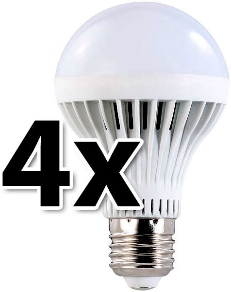 Lot de 4 ampoules LED High-Power - 9 W - E27 - blanc