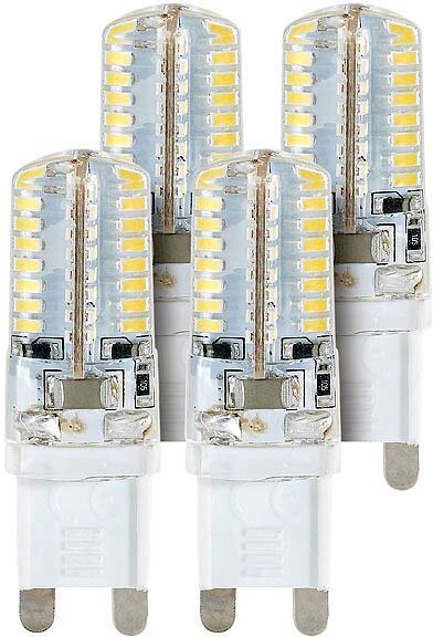 Lot de 4 mini ampoules LED G9 avec dôme silicone - 5 W - Blanc