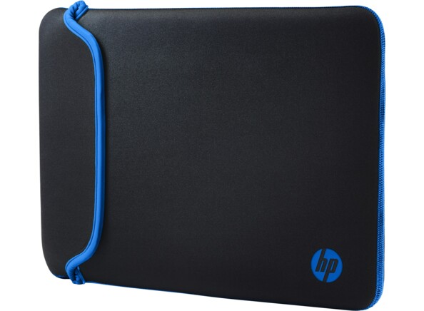 housse étui neoprène pour notebook laptop ordinateur pc portable hp chroma 14 pouces bleu noir reversible