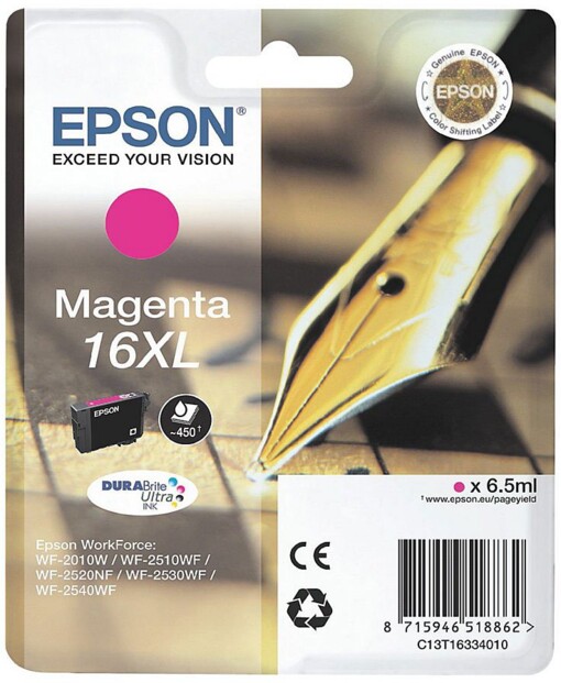 Cartouche originale Epson ''T163340'' N°16XL Stylo plume magenta