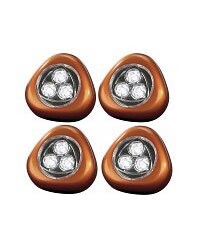 4 Lampes mobiles à LED ''Stick & Push'' avec interrupteur - Orange