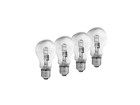 Lot de 4 ampoules halogènes globe dimmables - E27 - 42 W - Blanc chaud