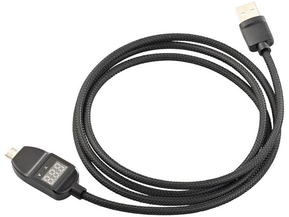 Câble de transfert et chargement Micro-USB à affichage LED - 1,2 m