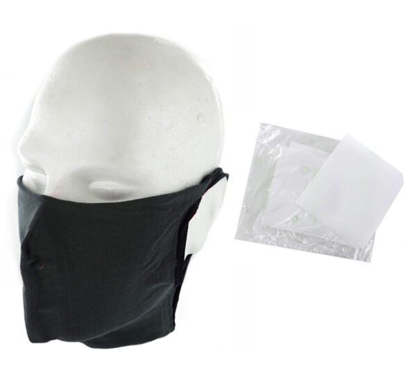10 masques barrières lavables - Anthracite - Avec filtres