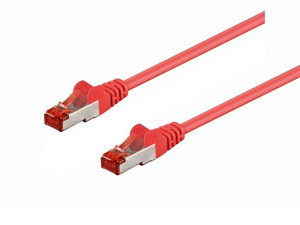 Câble réseau RJ45 Cat. 6 SFTP d'une longueur de 1,5 m et de couleur rouge.