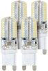 Lot de 4 mini ampoules LED G9 avec dôme silicone - 5 W - Blanc chaud