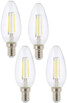 Ampoule LED à filament - culot E14 - forme Bougie - Blanc - x4 