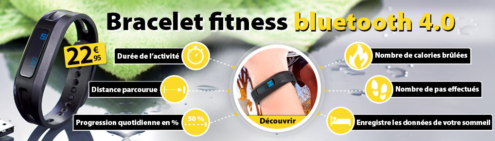 zBracelet fitness Bluetooth® 4.0 FBT-50 avec analyse du sommeil