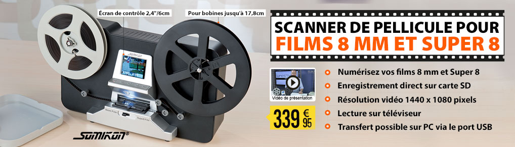 Scanner de pellicule pour films 8 mm et Super 8 - NX4294