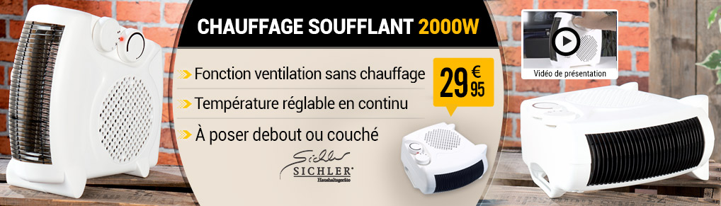 Chauffage soufflant multiposition 2000W "LV-190" - Sichler - NX3254