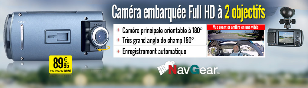 Caméra embarquée Full HD à 2 objectifs, ultra-grand angle 150° et capteur Sony MDV-1915.dual - NX4507