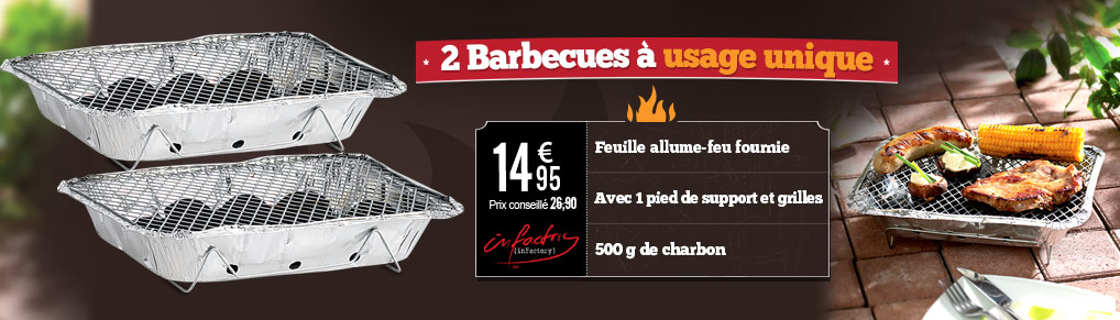 2 Barbecues à usage unique - Infactory - NC3216