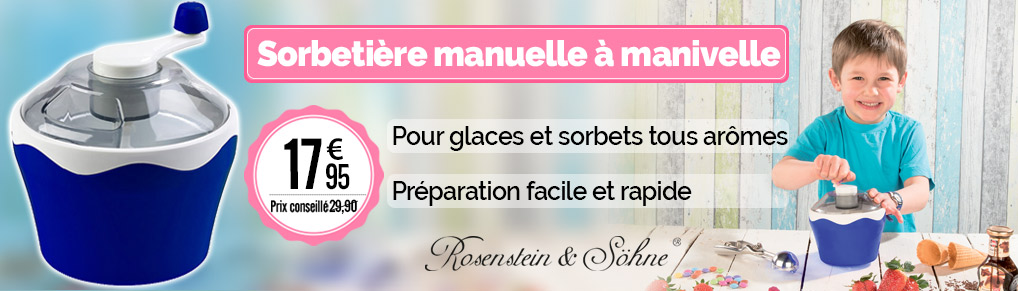 Sorbetière manuelle à manivelle - 0,5 L - Rosenstein & Söhne - NX5987