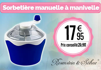 Sorbetière manuelle à manivelle - 0,5 L - Rosenstein & Söhne - NX5987