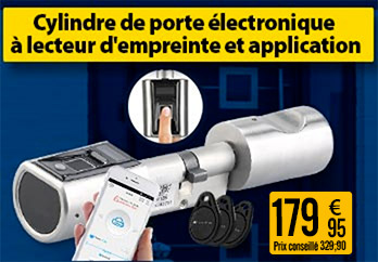 Cylindre de porte électronique à lecteur d'empreinte et application - Basic - VisorTech - NX4466