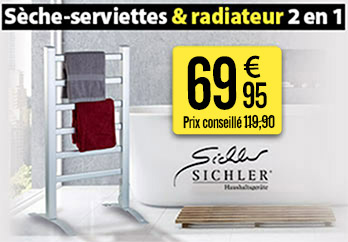 Sèche-serviettes & radiateur 2 en 1 90 W, à poser ou accrocher - Sichler Haushaltsgeräte - NX3081
