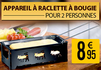 Achat Appareil à Raclette à Bougie - pour 2 Personnes, Raclette et fondue