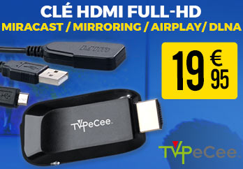 Clé HDMI Full-HD Miracast / Mirroring / AirPlay / DLNA "MMS-1080" - px2434