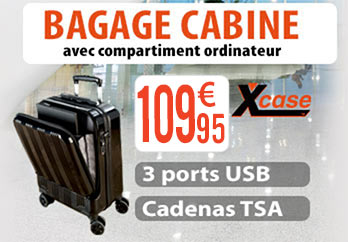 Valise trolley 30 L avec compartiment ordinateur, ports USB et cadenas - XCase - NX7932