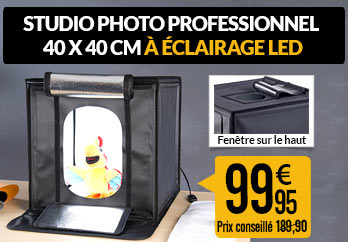 Studio photo professionnel 40 x 40 cm à éclairage LED 40 W / 2400 lm - PX2324