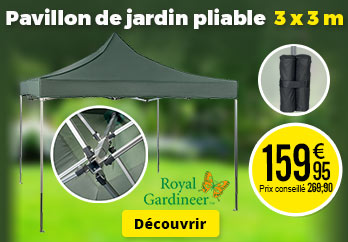 Pavillon de jardin pliable Falon, 3 x 3 m, coloris vert - Royal gardineer - NX3163