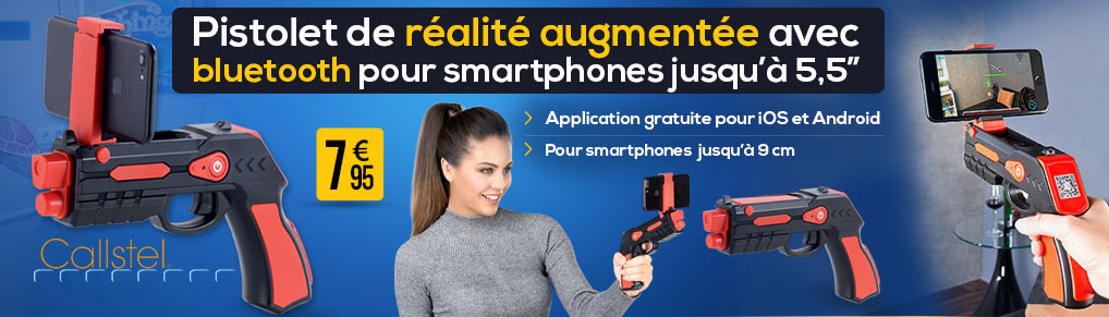 Pistolet de réalité augmentée avec bluetooth pour smartphones jusqu'à 5,5"- PX2337