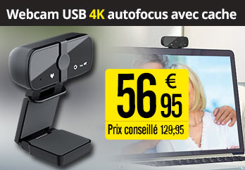 Webcam USB 4K autofocus avec cache - PX2489