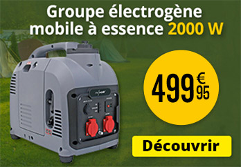 Groupe électrogène mobile à essence 2000 W avec 2 prises 230 V - ZX8101