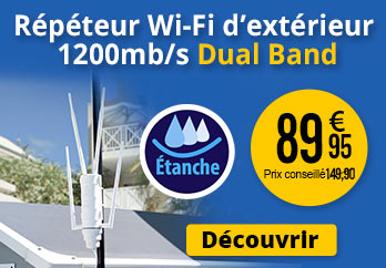 Répéteur Wi-Fi d'extérieur 1200 Mb/s, pour réseaux 2.4 et 5 GHz - NX4812