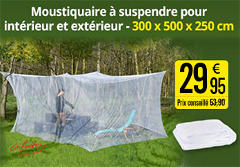 Moustiquaire à suspendre pour intérieur et extérieur - 300 x 500 x 250 cm - NC2397
