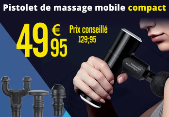 Pistolet de massage compact avec 4 embouts et 4 niveaux d'intensité Newgen Medicals - NX4970
