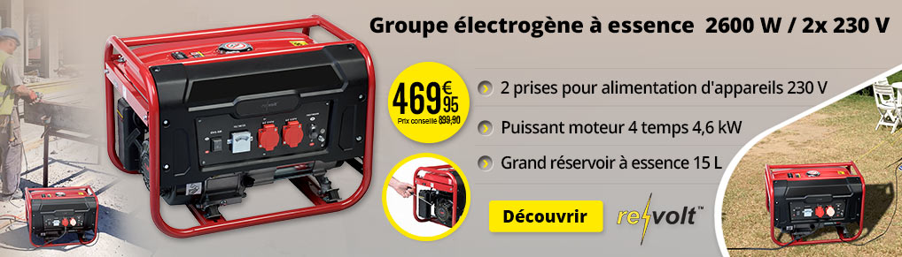 Groupe électrogène à essence BIG-260 2600 W / 2x 230 V Revolt - ZX8240