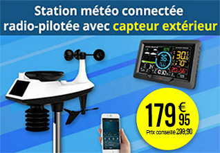 Station météo professionnelle d’extérieur avec écran XXL FWS-1000