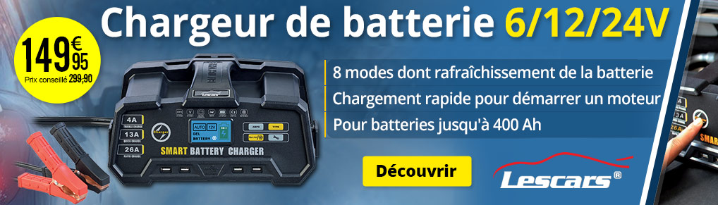 Chargeur de batterie 6 / 12 / 24 V avec 8 modes de chargement  - ZX9018