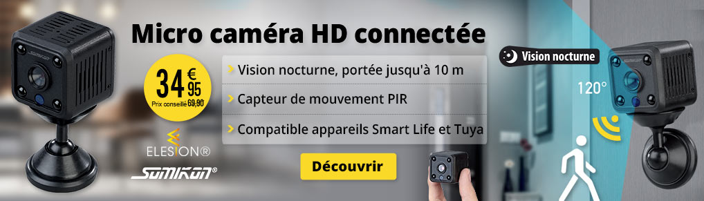 Micro caméra IP HD connectée DV-715.cube avec capteur de mouvement Somikon - ZX5282