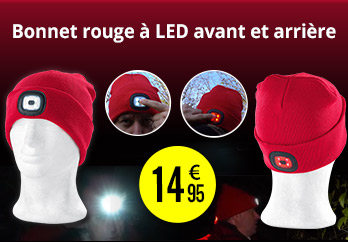 Bonnet à LED avant et arrière - Lunartec - Mixte - Accessoire de