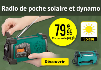 Radio de poche solaire DAB+ / FM SOL-1545 avec dynamo et lampe LED Infactory - ZX3339