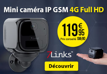 Mini caméra IP GSM 4G Full HD connectée IPC-90.lte 7Links - ZX5443