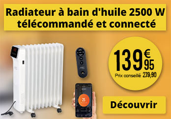 Radiateur à bain d'huile 2500 W télécommandé et connecté Sichler Haushaltsgeräte - ZX8471